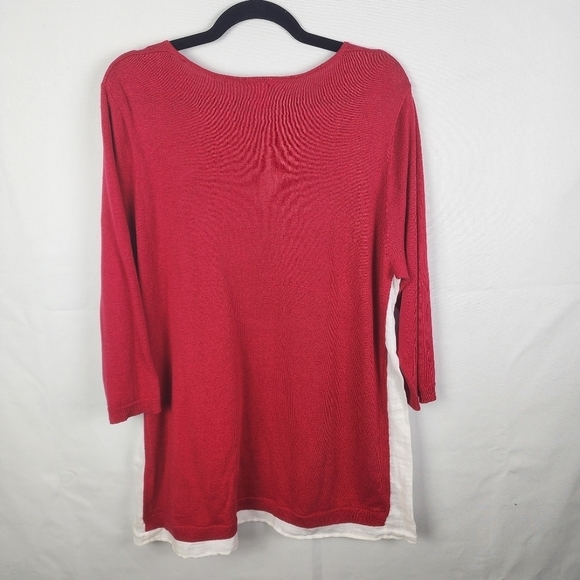 J Jill Linen and Cotton Blend Panel Tunic Sweater Size Large - Picture 2 of 6
